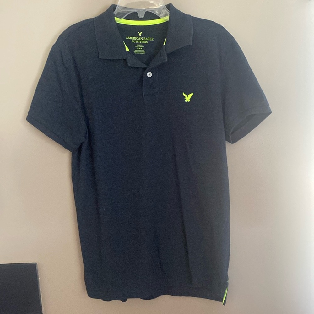💜 Men’s American Eagle Outfitters Classic Fit Short Sleeve Shirt Dark Gray Sz M